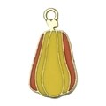 Cute enamel orange pumpkin alloy pendant for DIY Thanksgiving jewelry and crafts - Long Pumpkin (19199)