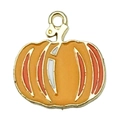 Cute orange pumpkin charm pendant in gold alloy for DIY jewelry and Thanksgiving accessories - Pumpkin (19202)
