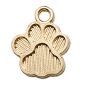 Ciondolo a forma di zampa di cane in lega dorata con texture per gioielli DIY - Impronta di Zampa a Doppia Faccia(18328)