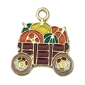 DIY colorful enamel pumpkin cart charm for Thanksgiving jewelry bracelets - Pumpkin Cart (19206)