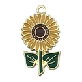 Cute sunflower alloy pendant with yellow enamel for DIY jewelry making and crafts - Sunflower (19208)