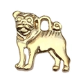 Pendentif carlin doré en alliage avec détails de plis pour création de bijoux DIY - Carlin (20522)