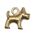 Pendentif chien Scottie doré en alliage avec texture pour fabrication de bijoux DIY - Chien à Poils Longs Style B (20523)