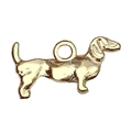 Pendentif teckel doré en alliage pour création de bijoux et colliers DIY - Teckel (20524)
