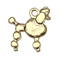 Pendentif chien caniche doré en alliage pour création de bijoux DIY et colliers - Chien Ébouriffé (20525)