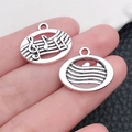 Antiksilberne ovale Musiknoten-Anhänger mit Violinschlüssel-Detail für Schmuckdesign - Antiksilber Note (18935)