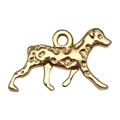 Pendentif en alliage en forme de chien dalmatien doré pour bijoux et colliers - Dalmatien qui Marche (20528)