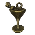 Pendentif verre à cocktail en bronze antique avec agitateur étoile pour bijoux DIY - Style Verre à Cocktail (20773)