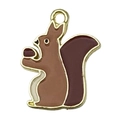 Cute enamel squirrel charm pendant with gold plating for DIY jewelry making - Squirrel (19216)