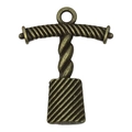 Pendentif décapsuleur en bronze antique avec texture spirale pour création de bijoux DIY - Style Tire-bouchon à Vis (20779)