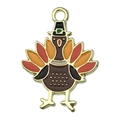DIY alloy enamel turkey pendant charm for Thanksgiving necklaces and bracelets - Turkey with Hat (19218)