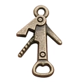 Pendentif décapsuleur rétro en alliage de bronze pour création de bijoux DIY - Style Mini Ouvre-outil (20781)