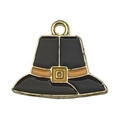 Cute enamel Thanksgiving pilgrim hat charm for DIY necklace and bracelet jewelry making - Hat (19221)