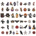 Set of 48 mixed Halloween enamel charms including pumpkin ghost and skull for DIY jewelry making - New Enamel Halloween Assorted Collection (SN930)