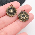 Antique bronze sunflower charms in alloy for DIY jewelry necklaces and bracelets - Sunflower (20484)