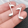Polished silver alloy musical note charms for DIY jewelry making and crafts - Antique Silver Eighth Note (10791)