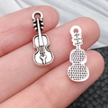 Antique silver violin alloy pendant charm for DIY necklaces and bracelets accessories - Antique Silver Mini Guitar Style (11207)
