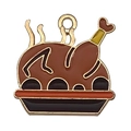 Cute enamel roasted turkey charm pendant in gold finish for DIY jewelry crafts - Turkey (19333)