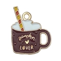 Cute Pumpkin Lover pendant with alloy drip oil coffee cup design for DIY jewelry making - LOVE Tea Cup (19336)