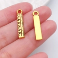 Pendentif règle dorée avec échelle 1-6 pour la création de bijoux DIY et colliers - Règle Outil Or Antique (20240)