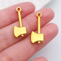 Pendentifs hache en alliage doré pour bijoux et porte-clés faits main lot de deux pièces - Hache Outil Or Antique (20388)