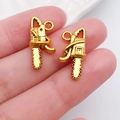 Pendentifs mini tronçonneuse dorés en alliage pour colliers DIY et création de bijoux - Tronçonneuse Outil Or Antique (20392)