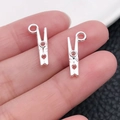 Pendentifs créatifs pince à linge en métal argenté pour création de bijoux DIY - Pince à Outils (20218)
