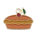 Cute cherry pie enamel charm in gold finish for DIY bracelets and necklaces jewelry - Fruit Cake Pie (19341)