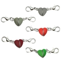 Cinque chiusure magnetiche a cuore con doppi moschettoni per gioielli fai-da-te - Doppio Moschettone (SN1047) / Colore misto
