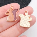 Cute enamel squirrel pendants with pinecones for DIY jewelry making accessories - Squirrel (19332)