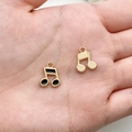 Golden and black musical note alloy pendants for DIY necklace jewelry making - Enamel Musical Instrument Note Style (19436) / Black