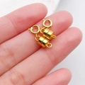Fermoir magnétique doré avec anneau à ressort pour la création de bijoux DIY - Fermoir Magnétique Cylindrique Doré (21212)