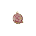 Pendentif boule disco cowboy en émail rose et violet pour la création de bijoux DIY - Pendentif Boule Disco (19725)