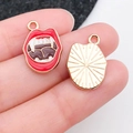 Vampire red lips enamel pendant on fingertip showing scale and golden metallic back - Vampire Mouth Style (19527) / Red