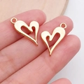 Golden heart-shaped alloy pendant with hollow design for DIY jewelry making - Heart Shape (19976)