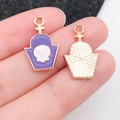 Purple Halloween skull coffin charms made of alloy for DIY jewelry earrings - Purple