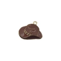Brown enamel cowboy hat pendant charm with gold trim for DIY jewelry making - Western Cowboy Hat (19731) / 1 Piece (19x26mm) / Brown
