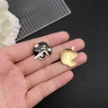 Enamel baseball charm with black finish and gold texture for DIY jewelry making - Black Zinc Alloy Enamel Baseball Cap (19637)