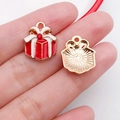 Kerstcadeau bedeltje van emaille met strass voor DIY-sieraden en armbanden maken - Kerstcadeaudoos