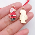 Handgemachter Weihnachtsmann-Emaille-Anhänger für DIY-Schmuck mit goldenem Rücken - Weihnachtsmann