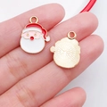 Klassischer Weihnachtsmann-Emaille-Anhänger für DIY-Schmuck mit vergoldeter Legierung - Weihnachtsmann-Gesicht Kreis