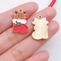 Weihnachtsrentier in roter Socken Legierung Anhänger für DIY Armband und Kette - Rentier Weihnachtsstrumpf