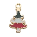 Christmas tree alloy pendant with green enamel and gold star for DIY jewelry - KC Gold Christmas Tree (12260)