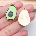 Emaille Legierung Avocado Frucht Charm Anhänger für DIY handgefertigten Schmuck - Grüner Avocado-Stil (21356)