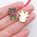 Weihnachtsrentier-Anhänger aus brauner Legierung mit Öltropf-Finish für DIY-Schmuck - Rentierkopf