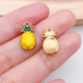 Gelber Ananas-Fruchtanhänger mit grünem Emaille für DIY-Schmuck und Armbänder - Gelber Ananas-Stil (21363)