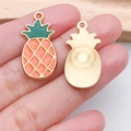 Ananas-Anhänger für DIY-Schmuck mit bunter Emaille und goldener Metalloberfläche - Orangener Ananas-Stil (21365)