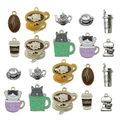 20pcs vintage coffee cup and cat alloy charms for DIY necklaces and earrings set - Mixed Coffee Series