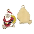 Classic alloy enamel Santa Claus pendants with red finish and golden textured back - Santa Claus (12535) / 1 Piece (16x23mm) / Red