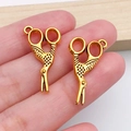 Vintage gold bird scissors metal pendants for DIY jewelry and sewing accessory crafts - Bird Scissors Style (20223)
